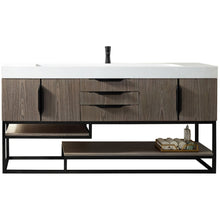 Load image into Gallery viewer, James Martin Columbia 72&quot; Ash Gray - Matte Black Single Vanity- James Martin