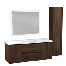 Load image into Gallery viewer, 48 in. W x 20 in. H x 18 in. D Bath Vanity Set in Dark Brown with Vanity Top in White with White Basin and Mirror- Anzzi