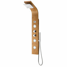 Load image into Gallery viewer, Crane 60 in. Full Body Shower Panel with Heavy Rain Shower and Spray Wand in Natural Bamboo- Anzzi