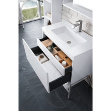 Load image into Gallery viewer, James Martin Milan 31.5&quot; Glossy White - Brushed Nickel Single Vanity with Base