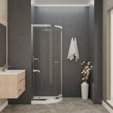 Load image into Gallery viewer, Mare 35 in. x 76 in. Framed Shower Enclosure with TSUNAMI GUARD in Brushed Nickel- Anzzi