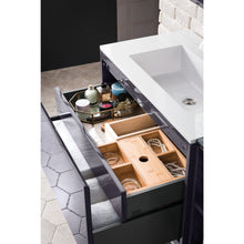 Load image into Gallery viewer, James Martin Milan 31.5&quot; Modern Grey - Matte Black Single Vanity with Base