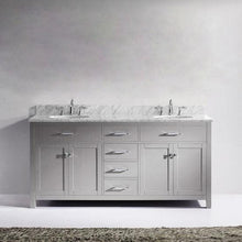 Load image into Gallery viewer, Caroline 72&quot; Double Sink Italian Carrara White Marble Top Vanity - Vanity Grace Store - Virtuusa