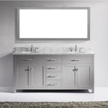 Load image into Gallery viewer, Caroline 72&quot; Double Sink Italian Carrara White Marble Top Vanity with Mirror - Vanity Grace Store - Virtuusa