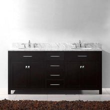 Load image into Gallery viewer, Caroline 72&quot; Double Sink Italian Carrara White Marble Top Vanity - Vanity Grace Store - Virtuusa