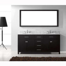 Load image into Gallery viewer, Caroline 72&quot; Double Sink Italian Carrara White Marble Top Vanity with Faucet and Mirror - Vanity Grace Store - Virtuusa
