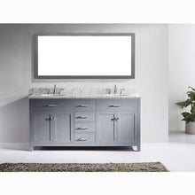 Load image into Gallery viewer, Caroline 72&quot; Double Sink Italian Carrara White Marble Top Vanity with Mirror - Vanity Grace Store - Virtuusa