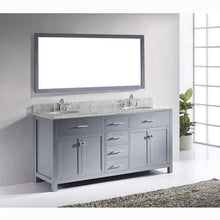 Load image into Gallery viewer, Caroline 72&quot; Double Sink Italian Carrara White Marble Top Vanity with Mirror - Vanity Grace Store - Virtuusa
