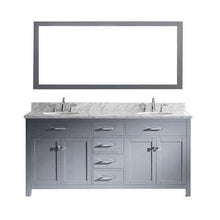 Load image into Gallery viewer, Caroline 72&quot; Double Sink Italian Carrara White Marble Top Vanity with Mirror - Vanity Grace Store - Virtuusa