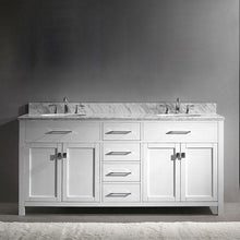 Load image into Gallery viewer, Caroline 72&quot; Double Sink Italian Carrara White Marble Top Vanity - Vanity Grace Store - Virtuusa