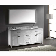 Load image into Gallery viewer, Caroline 72&quot; Double Sink Italian Carrara White Marble Top Vanity with Mirror - Vanity Grace Store - Virtuusa