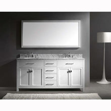 Load image into Gallery viewer, Caroline 72&quot; Double Sink Italian Carrara White Marble Top Vanity with Faucet and Mirror - Vanity Grace Store - Virtuusa
