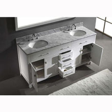 Load image into Gallery viewer, Caroline 72&quot; Double Sink Italian Carrara White Marble Top Vanity with Mirror - Vanity Grace Store - Virtuusa