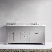 Load image into Gallery viewer, Caroline 72&quot; Double Sink Italian Carrara White Marble Top Vanity - Vanity Grace Store - Virtuusa