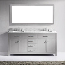 Load image into Gallery viewer, Caroline 72&quot; Double Sink Italian Carrara White Marble Top Vanity with Mirror - Vanity Grace Store - Virtuusa
