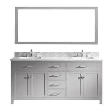 Load image into Gallery viewer, Caroline 72&quot; Double Sink Italian Carrara White Marble Top Vanity with Faucet and Mirror - Vanity Grace Store - Virtuusa