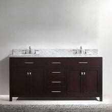 Load image into Gallery viewer, Caroline 72&quot; Double Sink Italian Carrara White Marble Top Vanity - Vanity Grace Store - Virtuusa