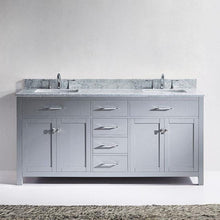 Load image into Gallery viewer, Caroline 72&quot; Double Sink Italian Carrara White Marble Top Vanity - Vanity Grace Store - Virtuusa