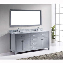 Load image into Gallery viewer, Caroline 72&quot; Double Sink Italian Carrara White Marble Top Vanity with Mirror - Vanity Grace Store - Virtuusa