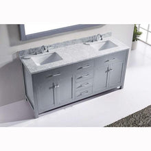 Load image into Gallery viewer, Caroline 72&quot; Double Sink Italian Carrara White Marble Top Vanity with Faucet and Mirror - Vanity Grace Store - Virtuusa