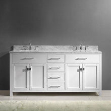 Load image into Gallery viewer, Caroline 72&quot; Double Sink Italian Carrara White Marble Top Vanity - Vanity Grace Store - Virtuusa