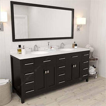 Load image into Gallery viewer, Caroline Parkway 72&quot; Double Sink Dazzle White Quartz Top Vanity with Mirror - Vanity Grace Store - Virtuusa