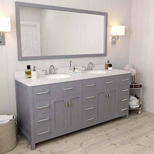 Load image into Gallery viewer, Caroline Parkway 72&quot; Double Sink Dazzle White Quartz Top Vanity with Mirror - Vanity Grace Store - Virtuusa