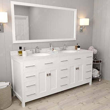 Load image into Gallery viewer, Caroline Parkway 72&quot; Double Sink Dazzle White Quartz Top Vanity with Faucet and Mirror - Vanity Grace Store - Virtuusa