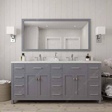 Load image into Gallery viewer, Caroline Parkway 72&quot; Double Sink Dazzle White Quartz Top Vanity with Faucet and Mirror - Vanity Grace Store - Virtuusa