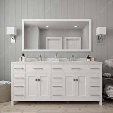 Load image into Gallery viewer, Caroline Parkway 72&quot; Double Sink Dazzle White Quartz Top Vanity with Faucet and Mirror - Vanity Grace Store - Virtuusa