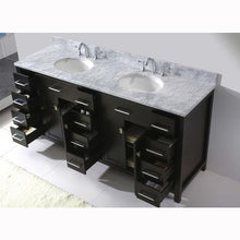 Load image into Gallery viewer, Caroline Parkway 72&quot; Double Sink Italian Carrara White Marble Top Vanity with Mirror - Vanity Grace Store - Virtuusa