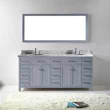 Load image into Gallery viewer, Caroline Parkway 72&quot; Double Sink Italian Carrara White Marble Top Vanity with Mirror - Vanity Grace Store - Virtuusa