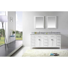 Load image into Gallery viewer, Caroline Parkway 72&quot; Double Sink Italian Carrara White Marble Top Vanity with Mirrors - Vanity Grace Store - Virtuusa