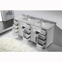 Load image into Gallery viewer, Caroline Parkway 72&quot; Double Sink Italian Carrara White Marble Top Vanity with Faucet and Mirror - Vanity Grace Store - Virtuusa