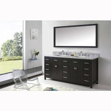 Load image into Gallery viewer, Caroline Parkway 72&quot; Double Sink Italian Carrara White Marble Top Vanity with Faucet and Mirror - Vanity Grace Store - Virtuusa