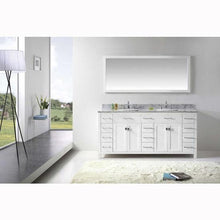 Load image into Gallery viewer, Caroline Parkway 72&quot; Double Sink Italian Carrara White Marble Top Vanity with Faucet and Mirror - Vanity Grace Store - Virtuusa