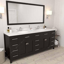 Load image into Gallery viewer, Caroline Parkway 78&quot; Double Sink Dazzle White Quartz Top Vanity with Mirror - Vanity Grace Store - Virtuusa