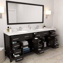 Load image into Gallery viewer, Caroline Parkway 78&quot; Double Sink Dazzle White Quartz Top Vanity with Faucet and Mirror - Vanity Grace Store - Virtuusa