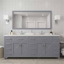 Load image into Gallery viewer, Caroline Parkway 78&quot; Double Sink Dazzle White Quartz Top Vanity with Mirror - Vanity Grace Store - Virtuusa