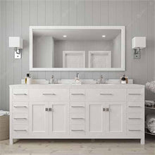 Load image into Gallery viewer, Caroline Parkway 78&quot; Double Sink Dazzle White Quartz Top Vanity with Mirror - Vanity Grace Store - Virtuusa