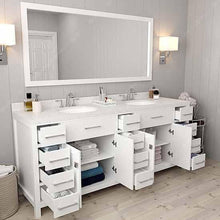 Load image into Gallery viewer, Caroline Parkway 78&quot; Double Sink Dazzle White Quartz Top Vanity with Faucet and Mirror - Vanity Grace Store - Virtuusa