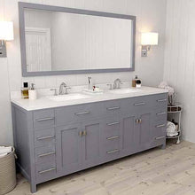 Load image into Gallery viewer, Caroline Parkway 78&quot; Double Sink Dazzle White Quartz Top Vanity with Faucet and Mirror - Vanity Grace Store - Virtuusa