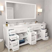 Load image into Gallery viewer, Caroline Parkway 78&quot; Double Sink Dazzle White Quartz Top Vanity with Faucet and Mirror - Vanity Grace Store - Virtuusa