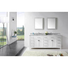 Load image into Gallery viewer, Caroline Parkway 78&quot; Double Sink Italian Carrara White Marble Top Vanity with Mirrors - Vanity Grace Store - Virtuusa