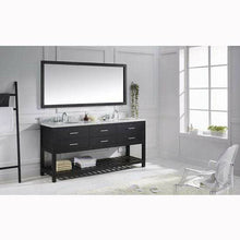 Load image into Gallery viewer, Caroline Estate 72&quot; Double Sink Italian Carrara White Marble Top Vanity with Faucet and Mirror - Vanity Grace Store - Virtuusa