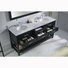 Load image into Gallery viewer, Caroline Estate 72&quot; Double Sink Italian Carrara White Marble Top Vanity with Faucet and Mirror - Vanity Grace Store - Virtuusa