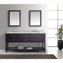 Load image into Gallery viewer, Caroline Estate 72&quot; Double Sink Italian Carrara White Marble Top Vanity with Faucet and Mirrors - Vanity Grace Store - Virtuusa