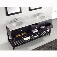 Load image into Gallery viewer, Caroline Estate 72&quot; Double Sink Italian Carrara White Marble Top Vanity with Faucet and Mirrors - Vanity Grace Store - Virtuusa