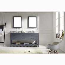 Load image into Gallery viewer, Caroline Estate 72&quot; Double Sink Italian Carrara White Marble Top Vanity with Faucet and Mirrors - Vanity Grace Store - Virtuusa