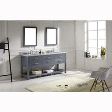 Load image into Gallery viewer, Caroline Estate 72&quot; Double Sink Italian Carrara White Marble Top Vanity with Faucet and Mirrors - Vanity Grace Store - Virtuusa